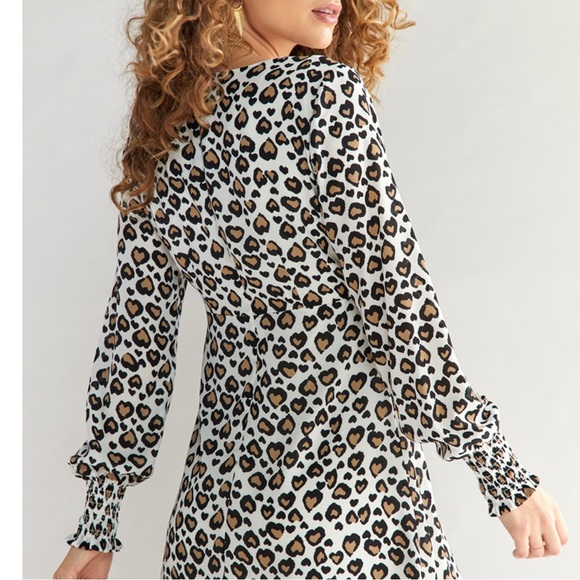 NWOT Francesca’s Leopard Heart Dress - Picture 2 of 6